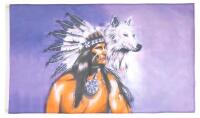 3 New AZ Flag Indigenous Man with Wolf Flags, 150x90cm