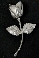 Vintage Signed GIOVANNI Rose Brooch, 2.75" Long