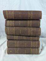 6 Vintage (Possibly Antique) Books. Volumes 1-6 of Exposition if the Old & New Testament by Mathew Henry. 9" Tall.