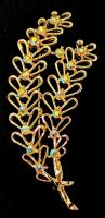 Stunning Vintage Signed CORO AB Rhinestone Flower Bundle Brooch, 3.15" Long