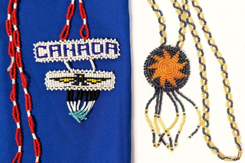 2 Vintage Native-Style Beaded Necklaces, 23" - 26" Long