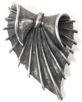 Unusual Signed Vintage CORO Furled Bow Leaf Brooch, 2" Long