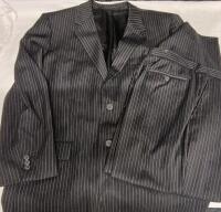 ENRO Sz 44R Jacket sz 38R Pants Men's Suit Navy Pinstripe Wool