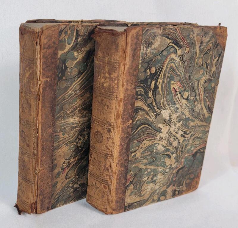 Antique 1793 " The Connoisseur " by Mr. Town , Critic and Censor-General Vol. 1 & Vol. 3 Hardcover Books . Missing Vol. 2 . Age Appropriate Wear