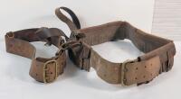 Vintage Leather Sam Browne Belt & Leather WWI Ammunition Cartridge Belt .