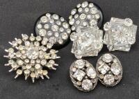 Vintage Kramer Earrings + Bling Bling Brooch/Pendant & Clip-on Earrings