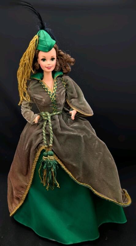 Vintage 1994 BARBIE as Scarlet O'Hara in Gone With The Wind, With Stand & Shoes