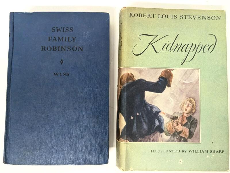Undated Vintage SWISS FAMILY ROBINSON, Saalfiekd Publishing & [1949] KIDNAPPED by Robert Louis Stevenson, Random House