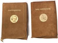 Antique 1912 1912 MASTERSINGERS & MORE MASTERSINGERS by Filson Young Leather, Both With Suede Hide Gilded Covers