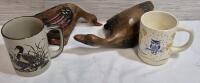 Vintage Wooden Ducks & Japan Mug & USA Girl Guide Mug