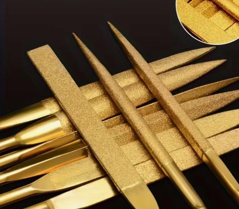 Titanium-Plated Diamond File Set Industrial Grade Strong And Wear-Resistant High<br/>Frequency Quenching Stock photos added