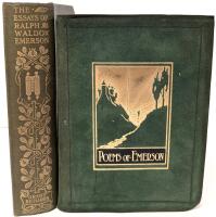 Antique 1915 POEMS OF EMERSON Leather Softcover & 1904 THE ESSAYS OF RALPH WALDO EMERSON Hardcover