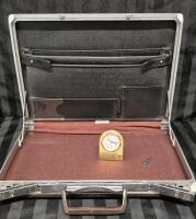 Samsonite Briefcase with Key & Solar Clock 3.5" Tall
