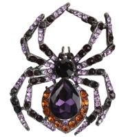 Baroque Luxury Spider Brooch Elegant Purple Citrine Rhinestones Statement Piece Approximately 2.25 x 1.75&rsquo;&rsquo;
