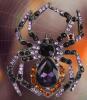 Baroque Luxury Spider Brooch Elegant Purple Citrine Rhinestones Statement Piece Approximately 2.25 x 1.75&rsquo;&rsquo; - 3