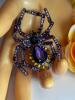 Baroque Luxury Spider Brooch Elegant Purple Citrine Rhinestones Statement Piece Approximately 2.25 x 1.75&rsquo;&rsquo; - 6