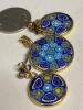 925 Italy Gilt Murano Glass Millefiori Pendant and Pierced Earring Set see description for more - 2