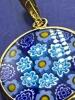 925 Italy Gilt Murano Glass Millefiori Pendant and Pierced Earring Set see description for more - 3