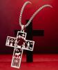 Intricate Cross Pendant Necklace with Engraved Figures Cross 1.8&rsquo;&rsquo; with Bale Chain 24&rsquo;&rsquo;1.5&rsquo;&rsquo; extender approximate