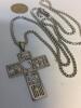Intricate Cross Pendant Necklace with Engraved Figures Cross 1.8&rsquo;&rsquo; with Bale Chain 24&rsquo;&rsquo;1.5&rsquo;&rsquo; extender approximate - 4