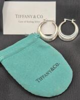 Vintage Tiffany Elsa Peretti Stamped 925 Puffy Hoop Earrings 1.15" Diameter with Pouch