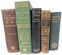 5 Antique to Vintage Hardcover Books: Includes 1874 The Poetical Works of William Cowper, 1882 The Approaching End of The Age + 3 Others Dated 1931, 1936, Undated