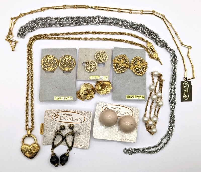 Great Collectable Vintage D'ORLAN Jewelry: Necklaces, Chains & Earrings