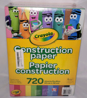 Crayola Construction Paper , 720 Sheets , 12 Colours - New , Sealed