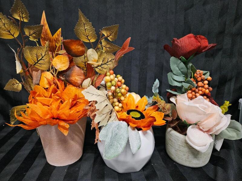 3 new faux plants - fall colour's