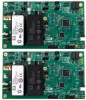 2 As-New GLOBAL Power Supply Boards G-010558 R13 with XP Power ECE60US24 + ECE80US12 Modules, 5.75" &times; 10"