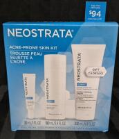 New Neostrata Clarify Acne-Prone Skin Kit - Post Acne Mark Correcting Serum 30 mL, Oily Skin Solution 100mL & Mandelic Clarifying Cleanser for Oily Skin 200mL -Retails for $94