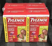 4 New Packs Children's Tylenol Chewables with 160 mg Acetaminophen, Pain Reliever & Fever Reducer Grape Flavour Exp 2025/11 - 20 Chewable Tablets per Pack
