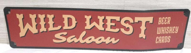 New Wild West Saloon Metal Sign | 16"&times;4"