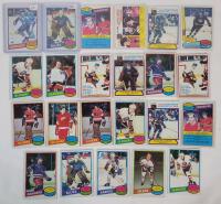 1980 - 1981 O Pee Chee NHL Hockey Trading Card Singles , 23 Trading Cards . Includes Mike Liut #31 & Michel Goulet #67 Rookie Cards .