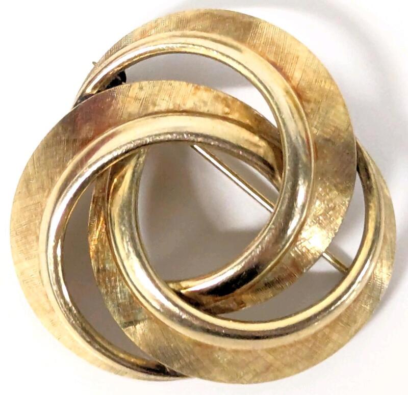 Vintage Signed K&L GERMANY Kordes & Lichtenfels Double Loop Brooch, 1.35" Diameter
