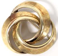 Vintage Signed K&L GERMANY Kordes & Lichtenfels Double Loop Brooch, 1.35" Diameter
