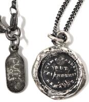 Signed Vintage PYRRHA 925 Sterling Silver "Time Passes, But Friendship Remains" Necklace, 0.6" Diameter Pendant on 18" Chain