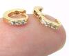 New Pair Of The Most Adorable, Tiny Baby / Child Hinged Hoop Earrings (Pierced Ears) With Rhinestones! 0.26" Diameter Each