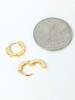 New Pair Of The Most Adorable, Tiny Baby / Child Hinged Hoop Earrings (Pierced Ears) With Rhinestones! 0.26" Diameter Each - 3