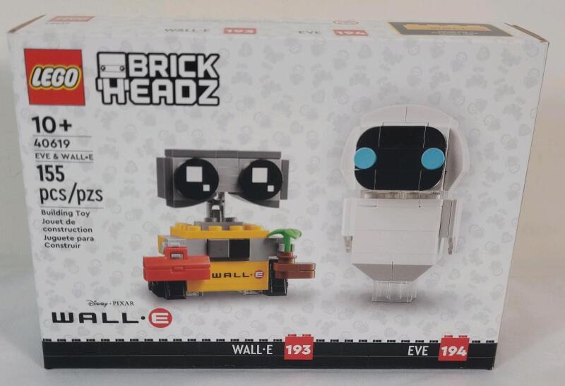 New - Lego Brick-Headz Disney Wall-e & eVe Build Set , # 40619 . 155pcs . Sealed