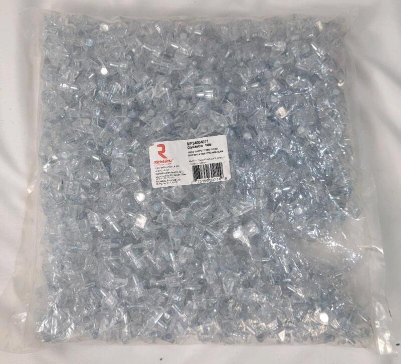 New - Richelieu Clear Plastic Shelf Support w/Steel Pin - 5 mm . 1000 Count .