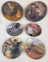 Norman Rockwell & Men of the Rails Collector Plates . Six (6) Plates