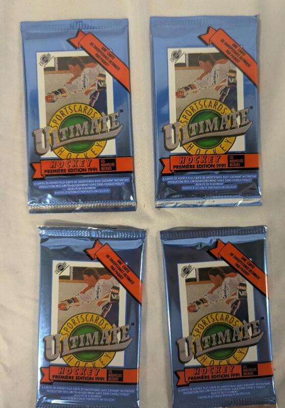 Vintage Sealed Ultimate Sportscards Hockey Premier Edition 1991 Packs.