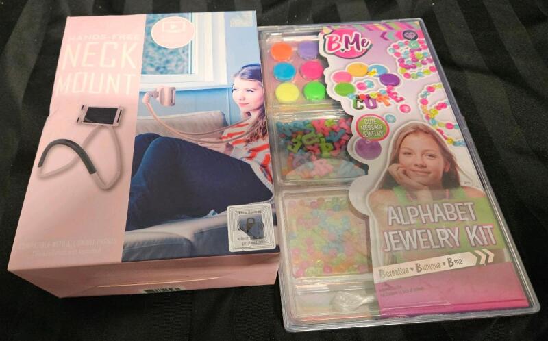 2 new items BMe alphabet jewelry kit and vibe hands free neck mount