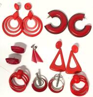 7 Vintage Pairs of Earrings for Pierced Ears, Longest 3.25"