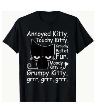 New Large Cat 100% Cotton Funny Cat Graphic T-Shirt Featuring The Design of Cat with a Humorous Phrases Making It The Perfect Gift for Cat Lovers Men And Women S/S