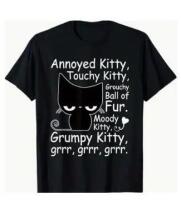 New Large Cat 100% Cotton Funny Cat Graphic T-Shirt Featuring The Design of Cat with a Humorous Phrases Making It The Perfect Gift for Cat Lovers Men And Women S/S