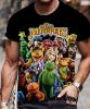 New Size Large Men's The Muppets 3D Graphic T-Shirt - Kermit, Miss Piggy, Fozzie Bear Soft Round Neck S/S Machine Washable Polyester Pop Culture Vibrant 3D Print Stock photos added - 4