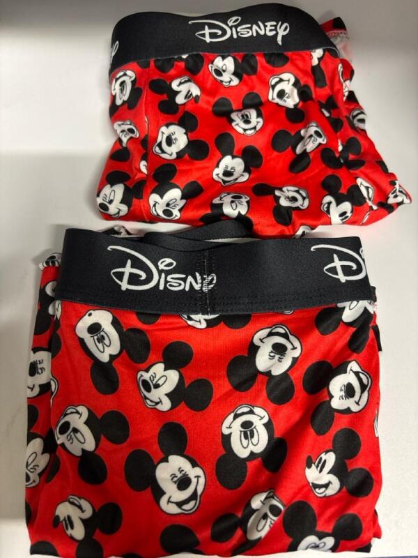 Two New Men&rsquo;s Size Large Disney Print Comfortable Underwear, Elastic Waistband 93% Polyester 7% Elastane Stock photo added