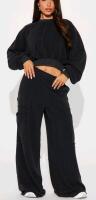 New Women's Size XL Shelby Pant Set , Black . Stock photos used